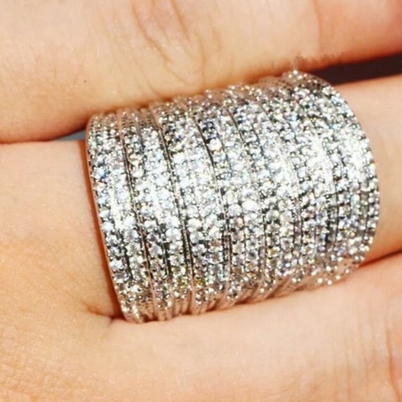 Jewelry - Sterling princess cut engagement cocktail ring